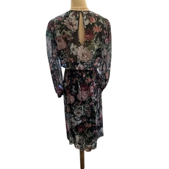 "ZARA WOMAN" Sheer Floral Midi Dress SZ M Whimsigoth Fairy Cottage Core Prairie - Picture 2 of 12